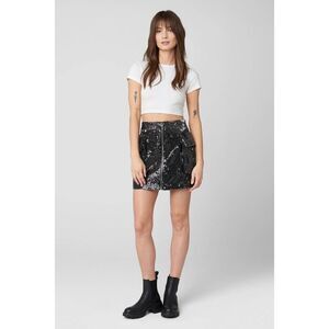 BLANKNYC Women's 27 Small Black Sequin Small Pleasures Skirt Cargo Mini Skirt